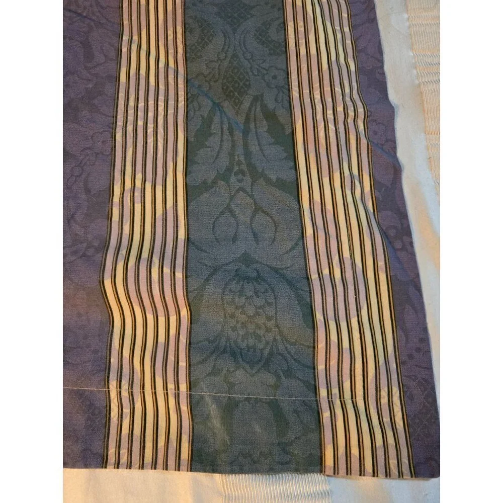 Vintage Springs Dark Boho Purple  Green Striped Pillowcase  Standard
